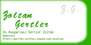 zoltan gertler business card